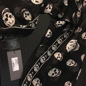 Black Skull Chiffon Scarf